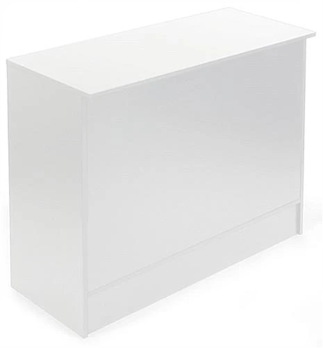 48" White Cash Wrap W/ 3 Adjustable Storage Shelves & Flat Top 3 48" White Cash Wrap W/ 3 Adjustable Storage Shelves & Flat Top