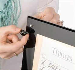 8.5 X 11 Menu Stand For Floor, Tilting Bracket, Curved Post - Black -LuxeDisplay Shop msas8511blk.ra2 preview