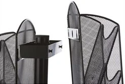 10 Tier Literature Rack For Floor, 4 Sided, Fits 8.5x11 & 4x9, Rotating, Mesh - Black -LuxeDisplay Shop mshrk40f.ra4 preview