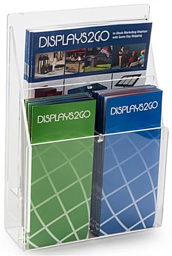 Acrylic Literature Holder, 4"/8.5"w, Wall Or Tabletop, 2-4 Pockets - Clear 4 Acrylic Literature Holder, 4"/8.5"w, Wall Or Tabletop, 2-4 Pockets - Clear - Image 2