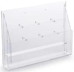 Acrylic Literature Holder, 4"/8.5"w, Wall Or Tabletop, 4-8 Pockets - Clear