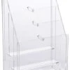 Acrylic Literature Holder, 4"/8.5"w, Wall Or Tabletop, 4-6 Pockets - Clear -LuxeDisplay Shop ngdo853.rw preview