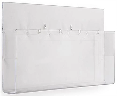 Acrylic Literature Wall Rack, 4"/8.5"w, 3-5 Pockets - Clear 3 Acrylic Literature Wall Rack, 4"/8.5"w, 3-5 Pockets - Clear