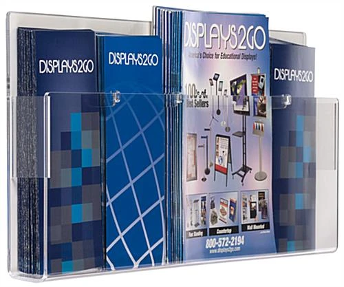 Acrylic Literature Wall Rack, 4"/8.5"w, 3-5 Pockets - Clear 4 Acrylic Literature Wall Rack, 4"/8.5"w, 3-5 Pockets - Clear - Image 2