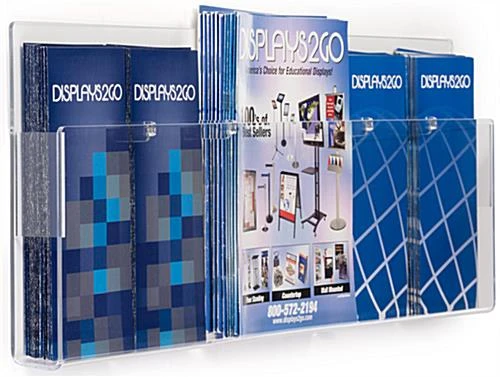 Acrylic Literature Wall Rack, 4"/8.5"w, 3-6 Pockets - Clear 4 Acrylic Literature Wall Rack, 4"/8.5"w, 3-6 Pockets - Clear - Image 2