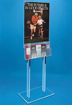 22 X 28 Poster Floor Stand, 5 Literature Pockets, 4"/8.5"w - Clear