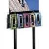 22x28 Poster Floor Stand, 10 Literature Pocket, 4/8.5"w, Double Sided, Wheels - Black -LuxeDisplay Shop nmtblk52rw.rw preview