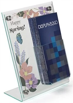 Workshop Series 8.5 X 11 Acrylic Sign Holder W/ Brochure Pocket, Slant Back - Clear -LuxeDisplay Shop npsign85bh.ra2 preview