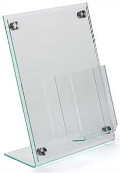 Workshop Series 8.5 X 11 Acrylic Sign Holder W/ Brochure Pocket, Slant Back - Clear