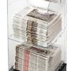 Workshop Series Tiered Acrylic Newspaper Rack W/ Black Base For Floor, Header - Clear -LuxeDisplay Shop nracshbase.rw preview