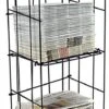 2-Tiered Wire Newspaper Rack For Floor, With Separate Header, Holds 70 Papers, Black -LuxeDisplay Shop nrwrcb2t.rw preview