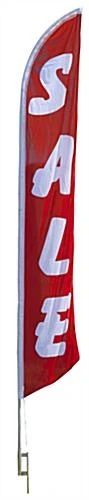 14' Feather Flag & Ground Spike With Pre-printed SALE Message - Red