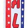 14' Feather Flag & Ground Spike With Pre-printed SALE Message - Red, White & Blue