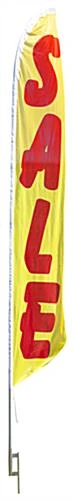 14' Feather Flag & Ground Spike With Pre-printed SALE Message - Yellow