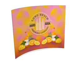 9.5' Trade Show Curved Backdrop For Floor, Custom Printing, Stretch Fabric, Portable