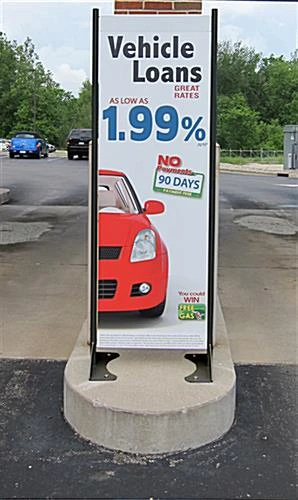 Outdoor Permanent Banner Stand For 18” Graphics - Black 8 Outdoor Permanent Banner Stand For 18” Graphics - Black - Image 6