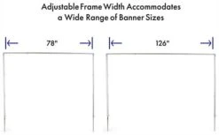 Outdoor Banner Hanging Stand W/ Ground Spikes For 78" To 120" Wide Banners - Silver -LuxeDisplay Shop odbf46810.ra7 preview