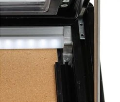 36 X 26 Enclosed Cork Board For Outdoors, Illuminated, With Locking Door - Black -LuxeDisplay Shop odmbil2636.ra4 preview 1