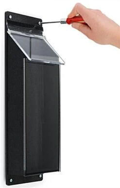 Outdoor Acrylic Brochure Wall Rack, 4"w, Single Pocket, Hinged Lid - Black -LuxeDisplay Shop opd1sm.ra22 preview