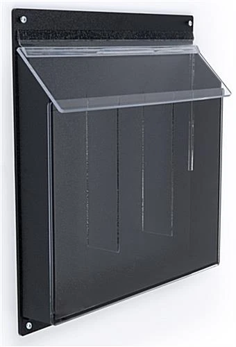 3-Pocket Outdoor Acrylic Brochure Wall Rack, 4"w, Hinged Lid - Clear 4 3-Pocket Outdoor Acrylic Brochure Wall Rack, 4"w, Hinged Lid - Clear - Image 2