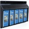 5-Pocket Outdoor Acrylic Brochure Wall Rack, 4"w, Hinged Lid - Clear 2 5-Pocket Outdoor Acrylic Brochure Wall Rack, 4"w, Hinged Lid - Clear -LuxeDisplay Shop opd5.rww preview