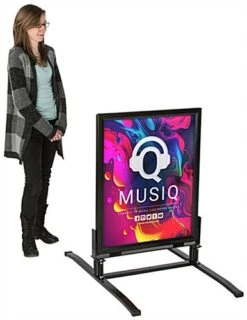 22 X 28 Sidewalk Sign For Posters, Spring Base, Snap Frame, 2 Sided, Outdoor – Black -LuxeDisplay Shop ows2228b ra2 preview