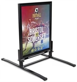 22 X 28 Sidewalk Sign For Posters, Spring Base, Snap Frame, 2 Sided, Outdoor – Black