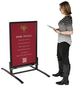 24” X 36” Sidewalk Sign For Posters, Spring Base, Snap Frame - Black -LuxeDisplay Shop ows2436b ra2 preview