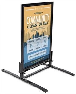 24” X 36” Sidewalk Sign For Posters, Spring Base, Snap Frame - Black