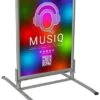 30” X 40” Sidewalk Sign For Posters, Spring Base, Snap Frame, 2 Sided - Silver