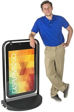 20 X 30 Outdoor Swinger Sign For Posters, Double Sided, Water-fill Base - Black -LuxeDisplay Shop pck2030bw.ra2 preview