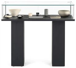 46" Display Case With Pedestal Design, Rear Hinged Doors, Frameless - Black -LuxeDisplay Shop pjc46920bv.ra1 preview