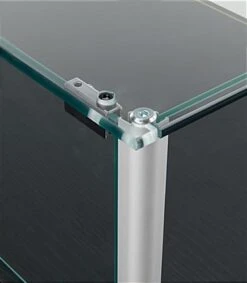 46" Display Case With Pedestal Design, Rear Hinged Doors, Frameless - Black -LuxeDisplay Shop pjc46920bv.ra4 preview