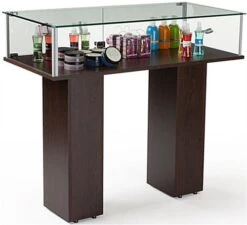 46" Display Case With Pedestal Design, Rear Hinged Doors, Frameless - Wenge -LuxeDisplay Shop pjc46920wg.ra1 preview