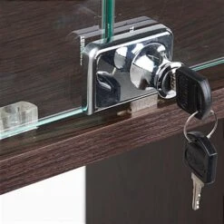 46" Display Case With Pedestal Design, Rear Hinged Doors, Frameless - Wenge -LuxeDisplay Shop pjc46920wg.ra3 preview