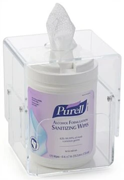 Acrylic Hand Sanitizer Or Wipe Dispenser, Table Or Wall Mounted - Clear -LuxeDisplay Shop plstwipe.ra4 preview