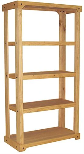 Wood Shelving Unit With 3 Open Pine Shelves 3 Wood Shelving Unit With 3 Open Pine Shelves