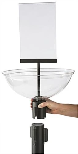 QueuePole.Economy Bowl Stanchion Topper For QueuePole.Economy Series – Clear Acrylic 4 QueuePole.Economy Bowl Stanchion Topper For QueuePole.Economy Series – Clear Acrylic - Image 2