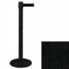 38" Black Stanchion Post With 7.5' Retractable Belt - Black 1 38" Black Stanchion Post With 7.5' Retractable Belt - Black -LuxeDisplay Shop postbkbkb