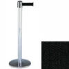 38" Chrome Stanchion Post With 13' Retractable Belt - Black 1 38" Chrome Stanchion Post With 13' Retractable Belt - Black -LuxeDisplay Shop postpcbkb