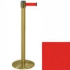 38" Brass Stanchion Post With 7.5' Retractable Belt - Red -LuxeDisplay Shop postsbrdb