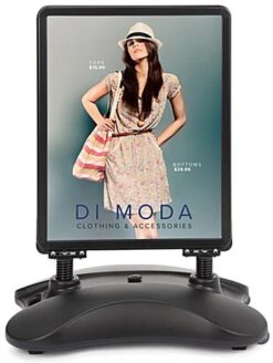 22 X 28 Sidewalk Sign For Posters, Double Sided, Water-fill Base With Springs - Black -LuxeDisplay Shop ps1528blk.ra1 preview