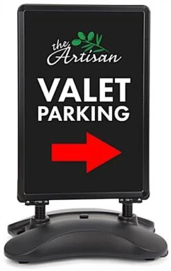 24 X 36 Sidewalk Sign For Posters, Double Sided, Water-fill Base With Springs - Black -LuxeDisplay Shop ps1536blk.ra6 preview