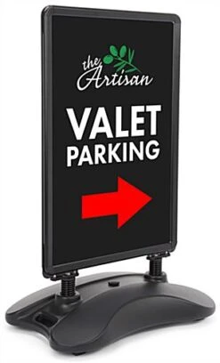 24 X 36 Sidewalk Sign For Posters, Double Sided, Water-fill Base With Springs - Black