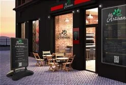 30 X 40 Sidewalk Sign For Posters, Double Sided, Water-fill Base With Springs - Black -LuxeDisplay Shop ps1540blk.ra4 preview