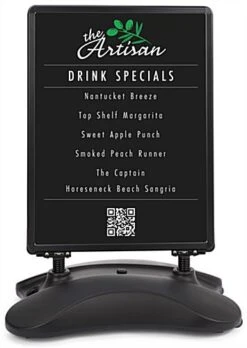 30 X 40 Sidewalk Sign For Posters, Double Sided, Water-fill Base With Springs - Black -LuxeDisplay Shop ps1540blk.ra5 preview