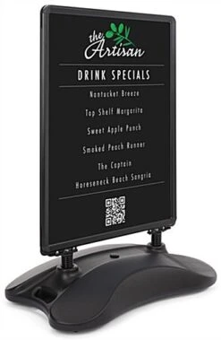 30 X 40 Sidewalk Sign For Posters, Double Sided, Water-fill Base With Springs - Black -LuxeDisplay Shop ps1540blk.ra6 preview