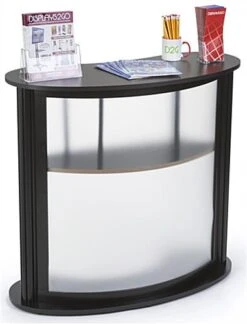 38.75" Tall Portable Counter With Floating Shelf, PVC Lens, Carrying Bags - Black 10 38.75" Tall Portable Counter With Floating Shelf, PVC Lens, Carrying Bags - Black -LuxeDisplay Shop pwdmgb.ra1 preview