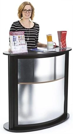 38.75" Tall Portable Counter With Floating Shelf, PVC Lens, Carrying Bags - Black 15 38.75" Tall Portable Counter With Floating Shelf, PVC Lens, Carrying Bags - Black -LuxeDisplay Shop pwdmgb.ra6 preview