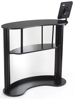 41” Tall Portable Counter With Clamping IPad Enclosure, Carrying Bags - Black -LuxeDisplay Shop pwdmgbgpd.ra2 preview